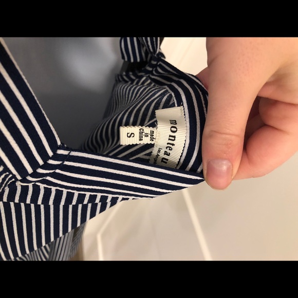 Blue and White Striped Monteau Dress - Picture 4 of 4